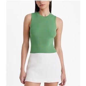 Express Fitted Green Ribbed High Neck Sweater. Size M